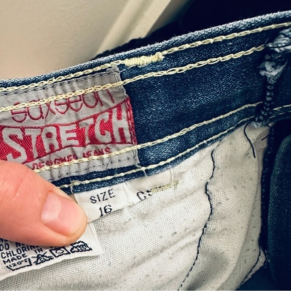 VINTAGE Saxseon Denim Patch High Rise Jeans Dallas Texas Women’s - Picture 7 of 7